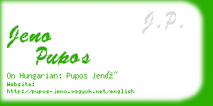 jeno pupos business card